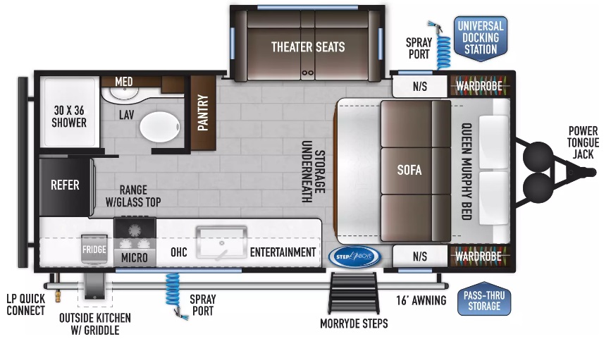 2023 EAST TO WEST RV DELLA TERRA 180MB, , floor-plans-day image number 0